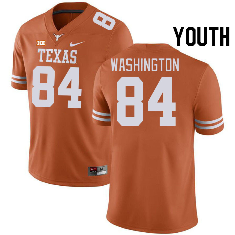 Youth #84 Jordan Washington Texas Longhorns College Football Jerseys Stitched-Orange